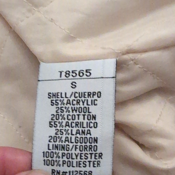 Miss Me Cream and Brown Plaid Pea Coat - Picture 4 of 5